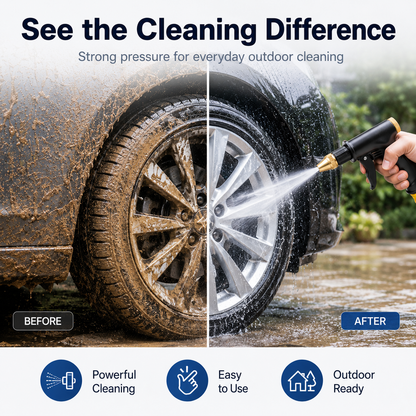 【⭐Newly Upgraded|30k+ sold🥇】Portable High Pressure Water Sprayer, Adjustable Garden Hose Nozzle Sprayer, Car Washing & Maintenance Tool, Pet Cleaning Tool -8SA8
