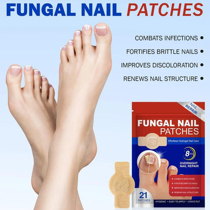 ✨LIMITED TIME 50% DISCOUNT✨ 21pcs Fungal Nail Care Patches Overnight Toenail Fungus Repair Strips for Damaged Discolored Nails-8YF7