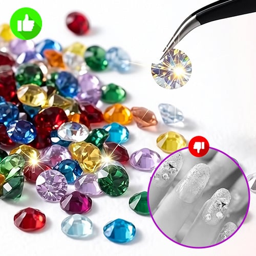 ✨ DIY Nail Flatback Rhinestones Kit| 32,000+ AB Crystal Gems with Adhesive & Pickup Tool for Salon-Quality Nail Art-8YF7