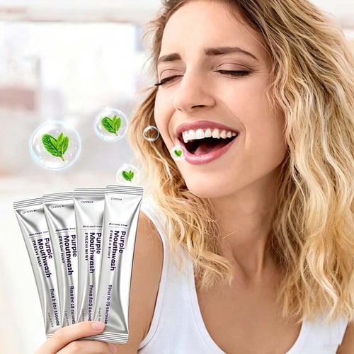 ✨ LIMITED TIME 50% OFF 😁Purple Whitening Mouthwash Sachets – Fresh Breath & Brighter Smile in Just 30 Seconds-8YF7