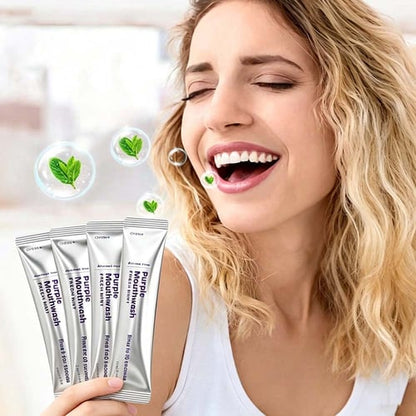 ✨ LIMITED TIME 50% OFF 😁Purple Whitening Mouthwash Sachets – Fresh Breath & Brighter Smile in Just 30 Seconds-8YF7