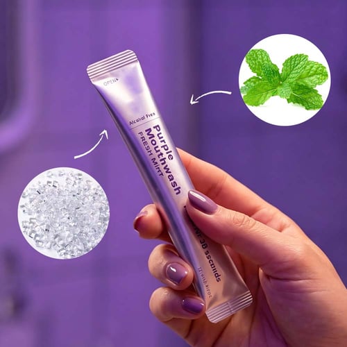 ✨ LIMITED TIME 50% OFF 😁Purple Whitening Mouthwash Sachets – Fresh Breath & Brighter Smile in Just 30 Seconds-8YF7