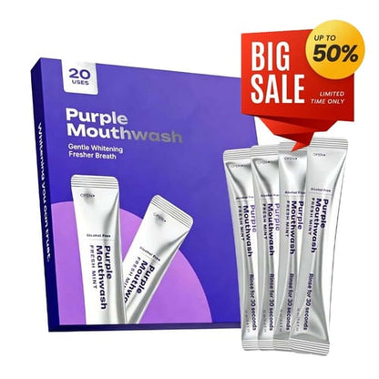 ✨ LIMITED TIME 50% OFF 😁Purple Whitening Mouthwash Sachets – Fresh Breath & Brighter Smile in Just 30 Seconds-8YF7