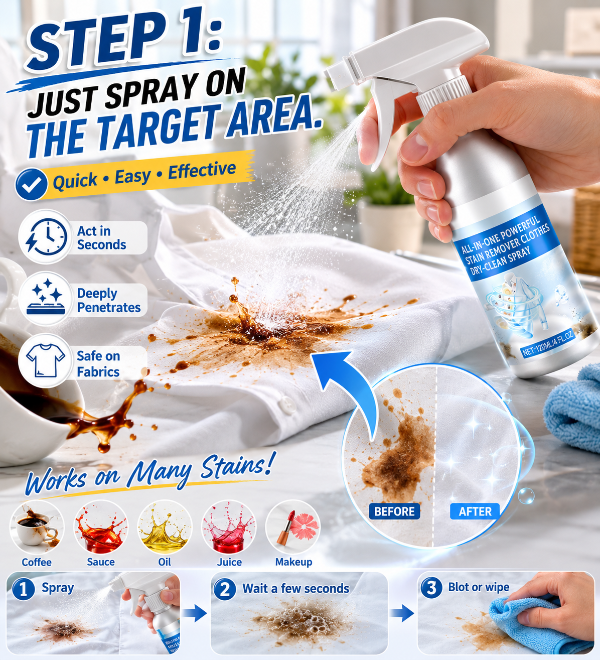 🔥 Trending Now📈All-in-One Stain Remover Dry-Clean Spray Instantly Removes Tough Stains, Grease & Dark Spots-8SA8