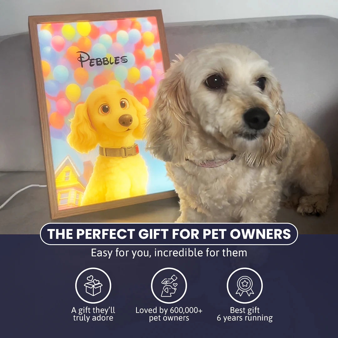 💡Turn Your Pet Into a Beautiful Personalized Night Light.⚡A custom LED pet portrait lamp designed from your favorite photo to celebrate the love, comfort, and joy your pet brings every day.-8SA8