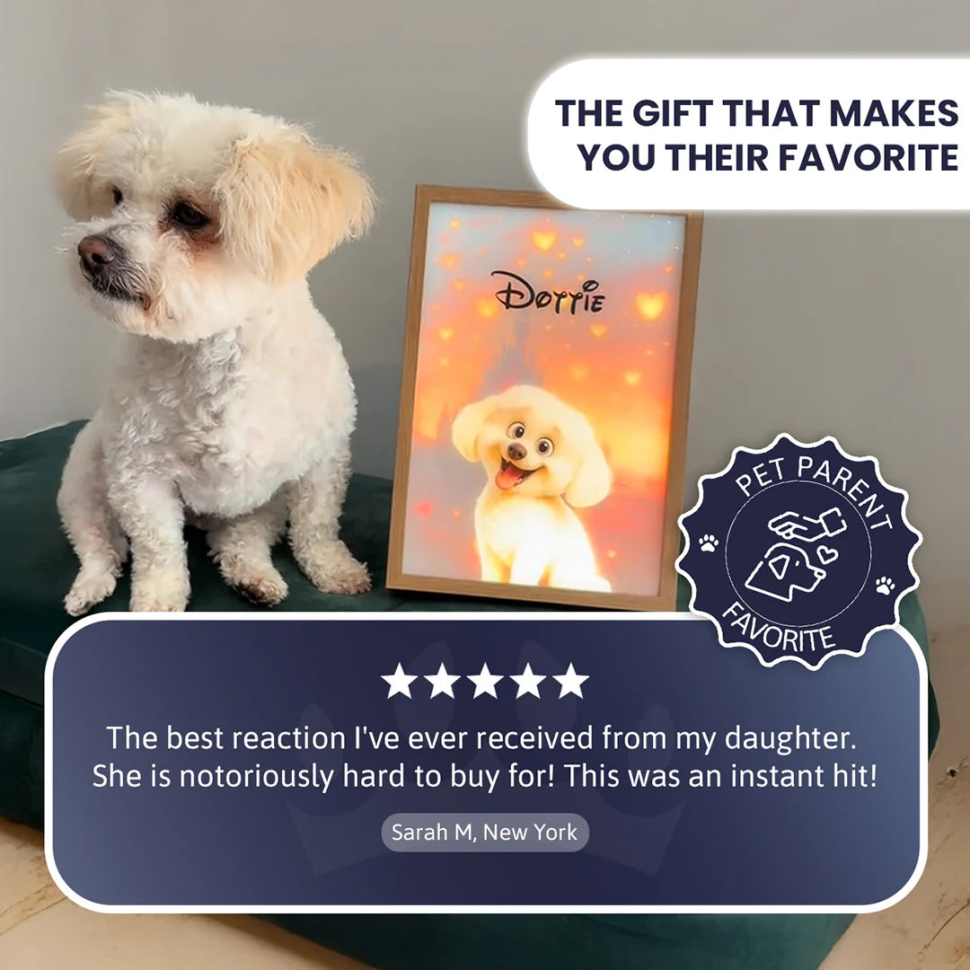 💡Turn Your Pet Into a Beautiful Personalized Night Light.⚡A custom LED pet portrait lamp designed from your favorite photo to celebrate the love, comfort, and joy your pet brings every day.-8SA8