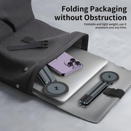 💥LIMITED TIME DISCOUNT💥Magnetic Foldable Aluminum Laptop & Tablet Stand 📱| 8-Height Adjustable Ergonomic Dual Device Desk Riser💻-8HJ9