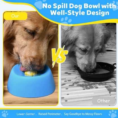 Rolling Ball Slow Feeder Dog Bowl for Liquid Treats & Bone Broth -8RH7