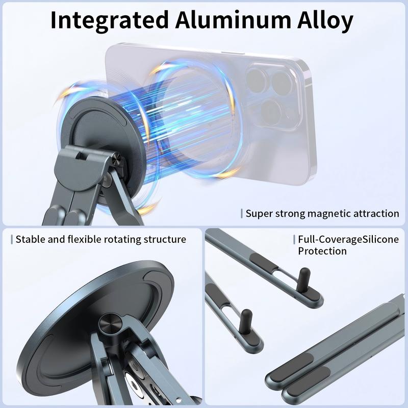 💥LIMITED TIME DISCOUNT💥Magnetic Foldable Aluminum Laptop & Tablet Stand 📱| 8-Height Adjustable Ergonomic Dual Device Desk Riser💻-8HJ9