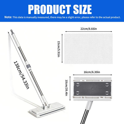 🧹Disposable Dust Mop,💦 Hands-Free Wet Dry Floor Cleaning Mop, Non-Woven Cleaning Pads For Home Hardwood Floors, Tile Floors-8SA8