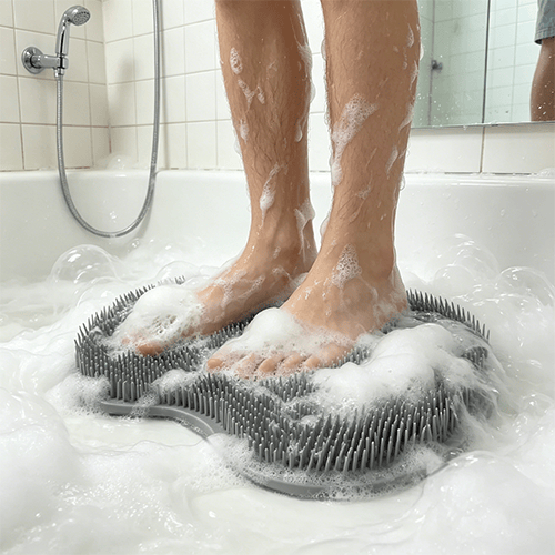 🔥Last Day 50% OFF🔥Suction Cup Fixed Shower Foot & Back Scrubber Pad🦶💦|No Bend ❌🦵Massage Dead Skin Remover for Bathroom Shower🛀-8HJ9