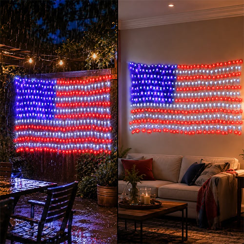 🔥LIMITED 50% OFF Today | 420 LED Flag String Lights – Turn Any Porch Or Party Space Into A Glowing Celebration Spot-8YF7